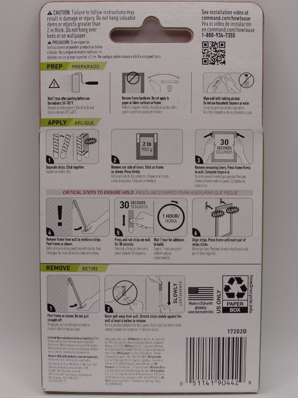 3M Command Picture Hanging Strips — Small — 2 Pairs — NEW - Picture 2 of 4